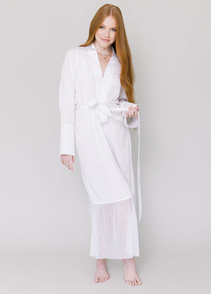 Bridal Robe Blake White | Wedding Day Robe | Getting Ready Robe Wedding ...