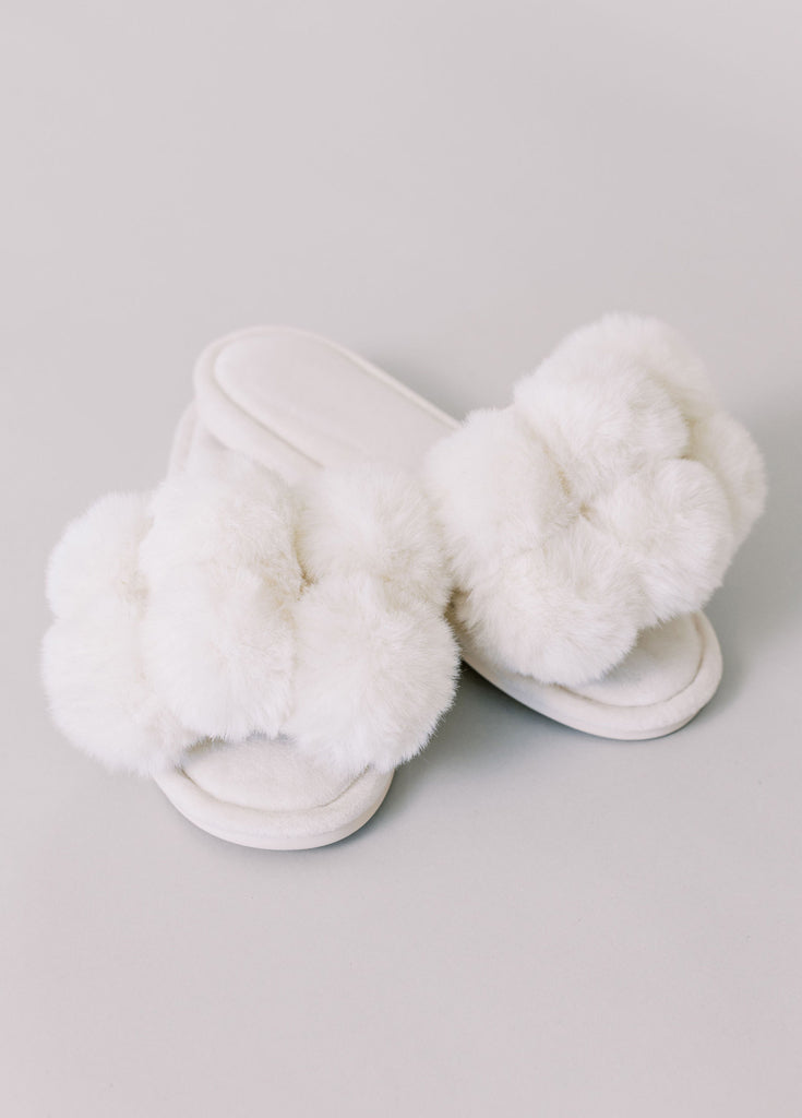 Pom Pom Fuzzy Bridal Slipper