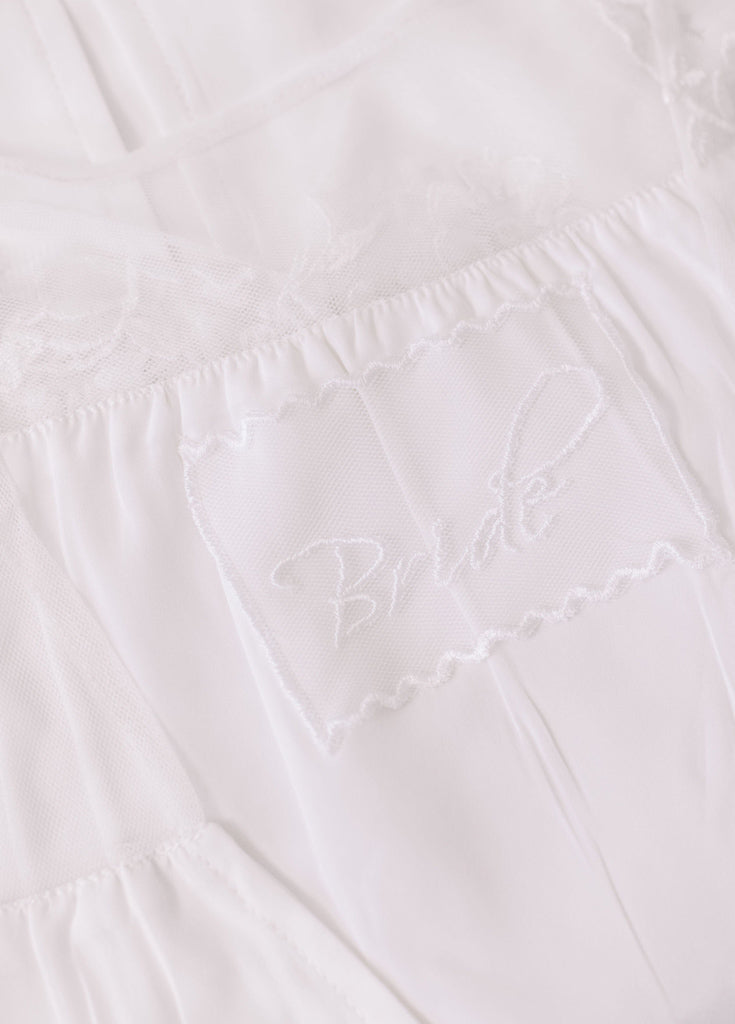 HILDY ROBE- WHITE WITH WHITE MESH