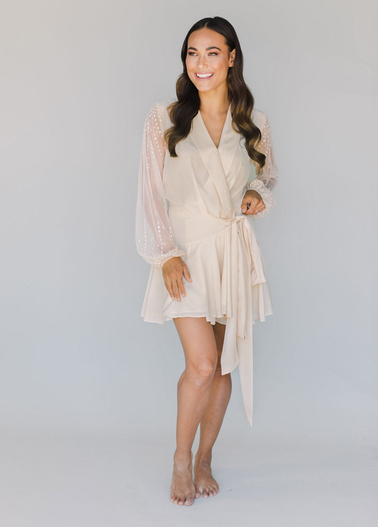 Bridal Robe Alanna Getting Ready Robe Wedding Robed with Love Bride Alanna Robe Champagne Medium Champagne Bridesmaid