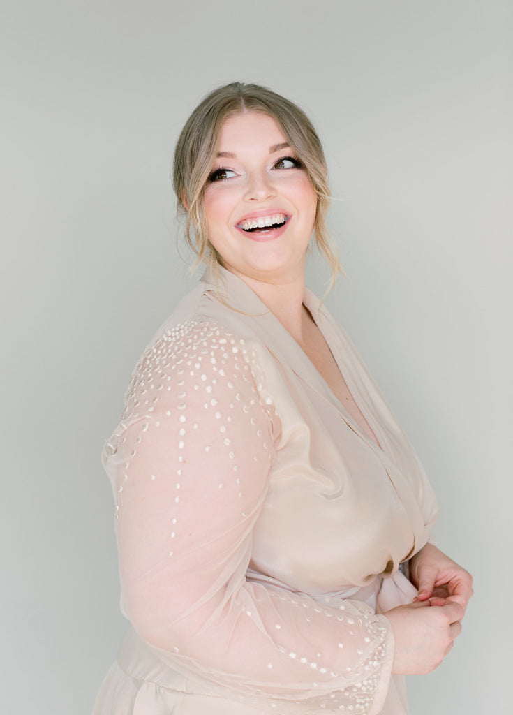 Plus size wedding robe top