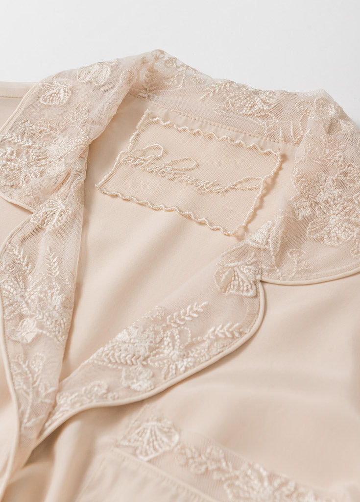 Katelyn Pajama Blouse- Champagne - Robed With Love