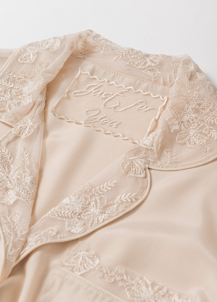 Katelyn Pajama Blouse- Champagne - Robed With Love