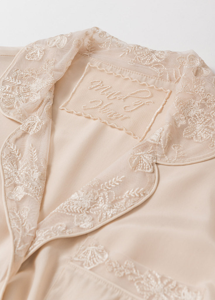 Katelyn Pajama Blouse- Champagne - Robed With Love