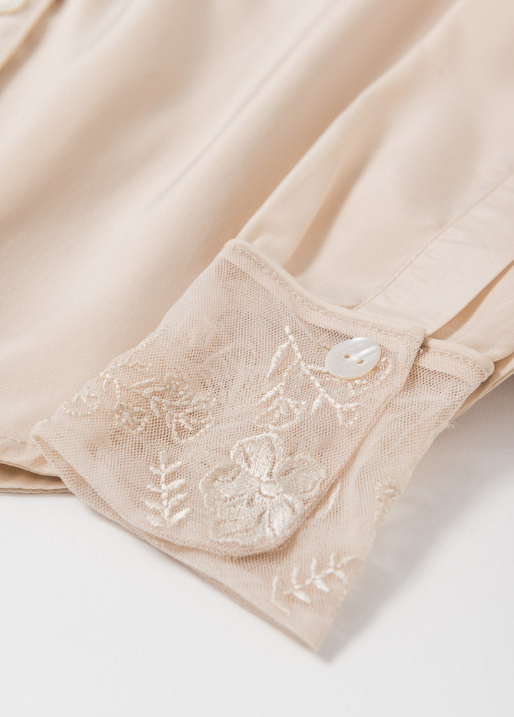 Katelyn Pajama Blouse- Champagne - Robed With Love