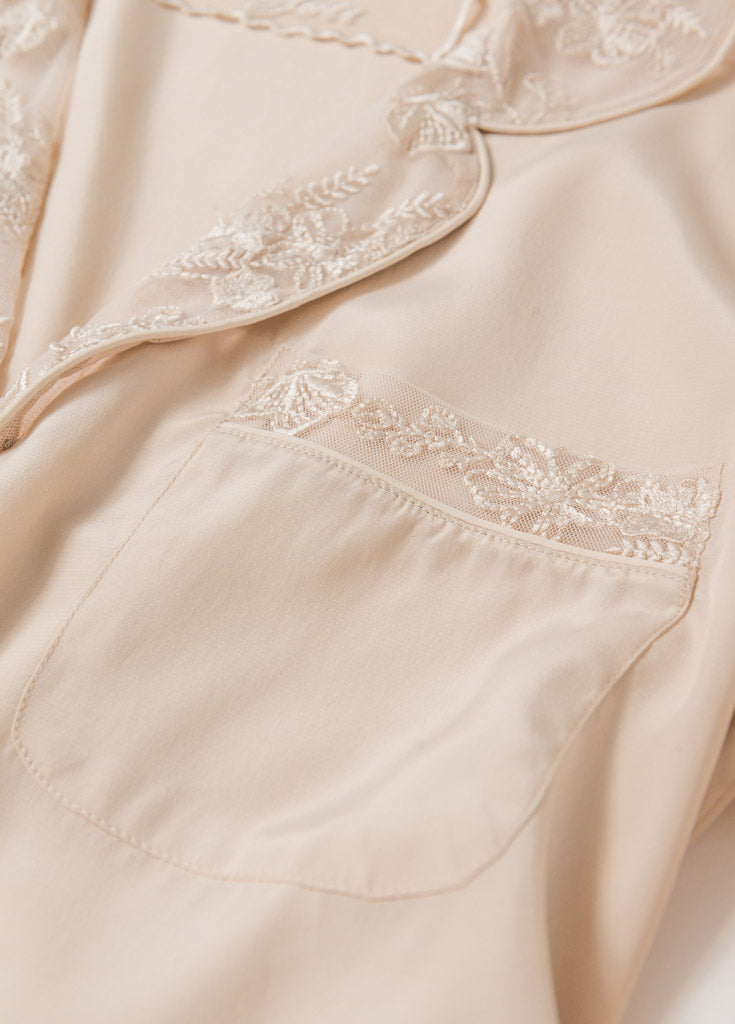 Katelyn Pajama Blouse- Champagne - Robed With Love