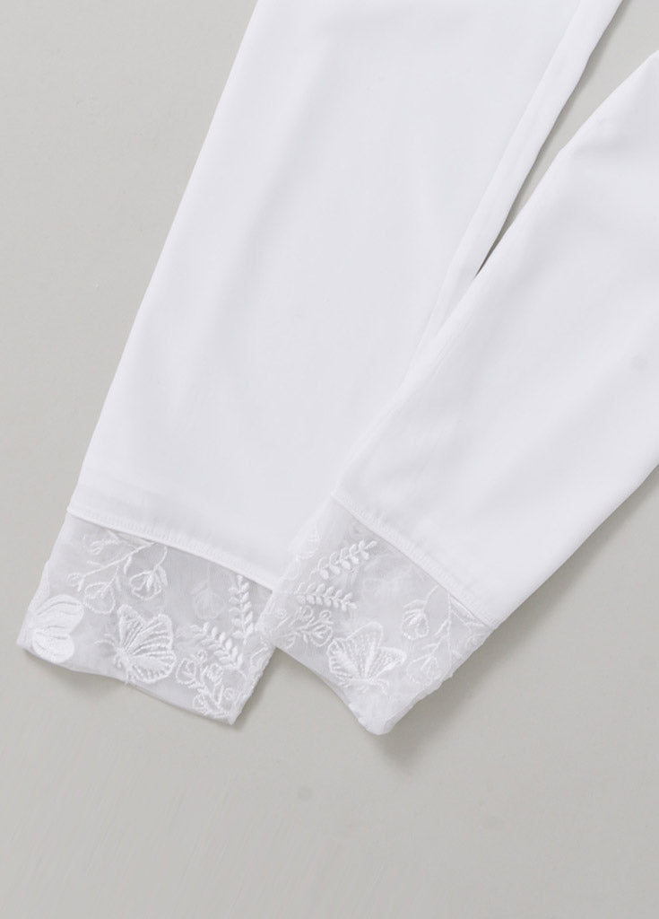 Katelyn Pajama Pant - White - Robed With Love