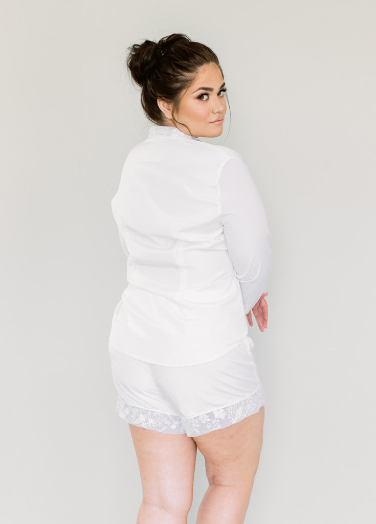 Katelyn Pajama Short- White - Robed With Love