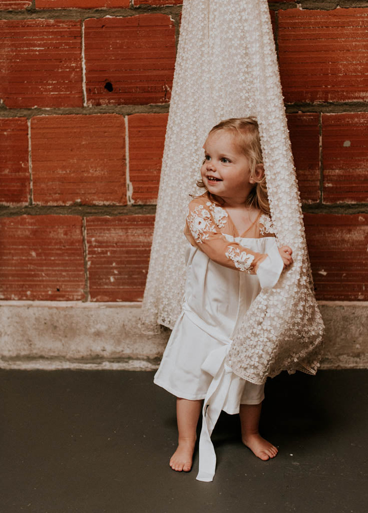 FLOWER GIRL- CHILDREN'S HILDY ROBE- WHITE - Robed With Love