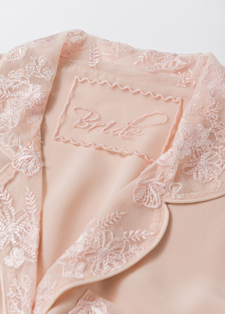 Katelyn Pajama Blouse- Pink - Robed With Love