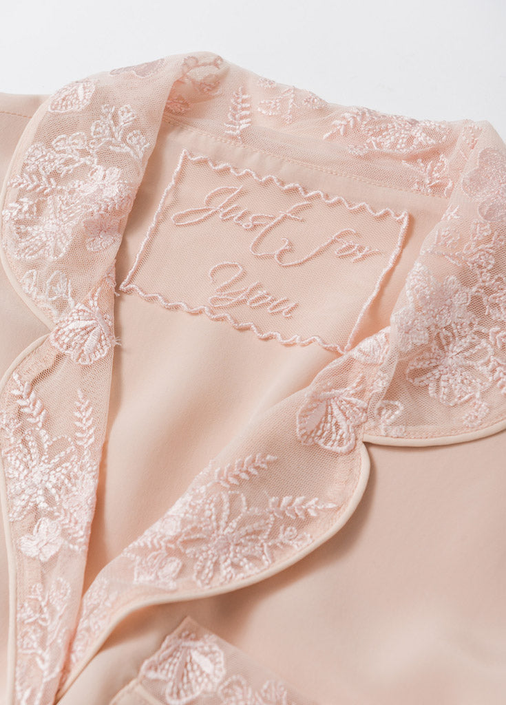 Katelyn Pajama Blouse- Pink - Robed With Love