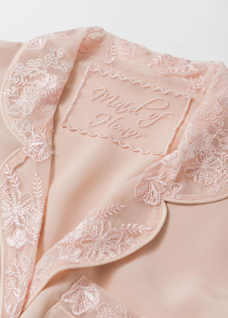 Katelyn Pajama Blouse- Pink - Robed With Love