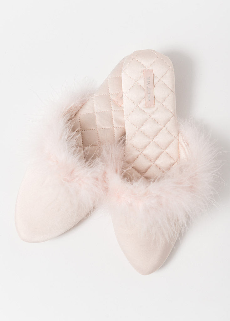 Womens feather slippers clearance